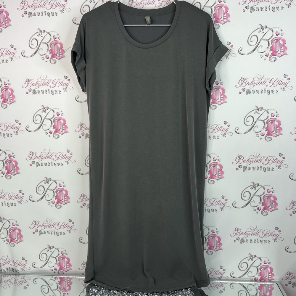 Culture dress Kajsa tshirt dress Gray comfy tee shirt type dress
